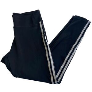 NEW Adidas Climalite Black Leggings Three Stripes Size Large Minimalist Workout